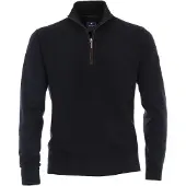 REDMOND Casual Regular Fit Half-Zip Sweater blauw, Effen