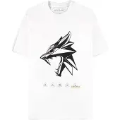 Difuzed The Witcher - Wolf Head Heren T-shirt - XL - Wit