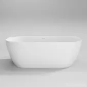Sanisense Pluto half vrijstaand bad 180x80 cm mat wit