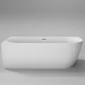 Sanisense Pluto half vrijstaand bad links 180x80 cm mat wit