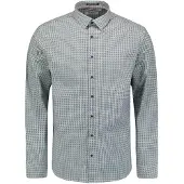 No-excess Overhemd duifblauw / bruin / jade groen