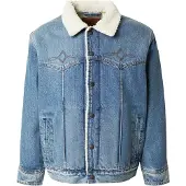 Levi's Tussenjas 'Western Sherpa Trucker' blauw denim / natuurwit