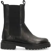 Manfield Zwarte leren chelsea boots | Maat 40