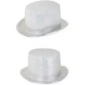 Partyxplosion Hoge hoed zilver lurex (zilver)