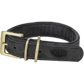 Trixie halsband hond pure leer zwart S-m 31-37x3 cm
