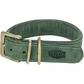 Trixie halsband hond pure leer saliegroen S-m 31-37x3 cm
