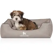 Knuffelwuff Hondenbed Scottsdale van kunstleer M-L 85 x 63cm lichtgrijs
