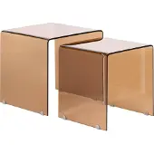 Beliani KENDALL - Salontafel set - Transparant - Veiligheidsglas