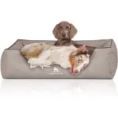 Knuffelwuff Hondenbed Scottsdale van kunstleer XXL 120 x 85cm lichtgrijs