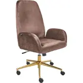Beliani CLARE - Bureaustoel - Bruin - Fluweel