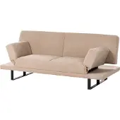 Beliani YORK - Slaapbank 2-zits - Zandbeige - Bouclé
