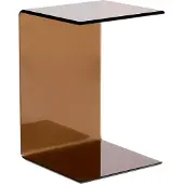 Beliani LOURDES - Bijzettafel - Bruin - Veiligheidsglas
