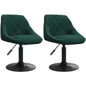 vidaXL Eetkamerstoelen draaibaar 2 st fluweel donkergroen