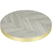 Bolero Voorgeboord Rond Tafelblad Chevron Design 600mm - FU511