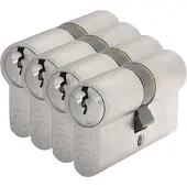 S2 veiligheidsprofielcilinder S6 30/30 SKG 2, dubbele cilinder (4 stuks, gelijksluitend)