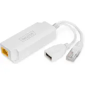 Digitus DN-95208 Gigabit PoE splitter, RJ45 / USB-A, wit