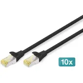Digitus Kruisingskabel (patch cord) RJ45-RJ45, cat.6A, S/FTP, AWG 26/7, LSOH, 2m, zwart, 10stuks
