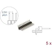 DeLOCK Pin header 10 pin, pitch 2.54 mm, 1-row, angled, 5 pieces