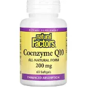 Natural Factors , Co-enzym Q10, 200 mg, 60 Zachte Kapsules