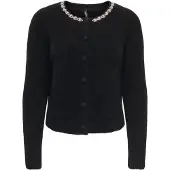ONLY Gebreid vest 'ONLViva' zwart / parelwit