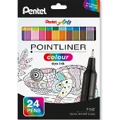 Pentel Pointliner S40 fineliner set (0,4 mm) 24 stuks