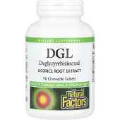 Natural Factors , DGL, Deglycyrrhizineerde Licorice Wortel-Extract, 90 Eetbare Tablets