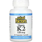 Natural Factors , Vitamine K2, 120 mcg, 60 Vegetarische Capsules