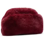 Manfield Burgundy clutch van faux fur | Maat Onesize