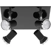 Eglo 33678 Tamara 1 Spot Staal Zwart/Chroom/Glas Helder - 4 x GU10 3W