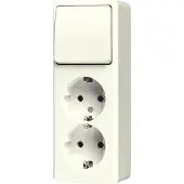 JUNG Ap600 Dubbele Stopcontact Schakelaar Combinatie Wit - 626A