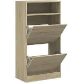 vidaXL Schoenenkast 60x34x116 cm bewerkt hout sonoma eikenkleurig