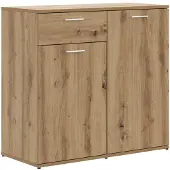 vidaXL Dressoir 80x36x75 cm bewerkt hout oud houtkleurig