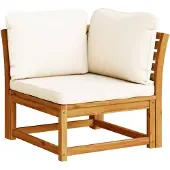 vidaXL Tuinhoekbank met kussens 73x73x65 cm massief acaciahout