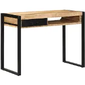 vidaXL Bureau, 100x50x75 cm, ruw massief mangohout