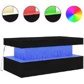 vidaXL Salontafel met LED-verlichting 90x50x40 cm zwart eiken