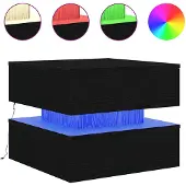 vidaXL Salontafel met LED-verlichting 50x50x40 cm zwart eikenkleurig