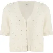 ONLY Gebreid vest 'ONLRene' crème