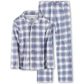 Little label geruite pyjama blauw Jongens Stretchkatoen Klassieke kraag - maat 122/128