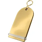 Combicraft blanco messing hotel sleutelhanger Pigalle 85x45mm - per 2 stuks