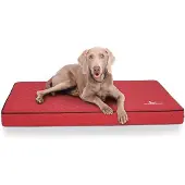 Knuffelwuff orthopedische hondenmat Juna van laser-gewatteerd kunstleer L 78x65cm rood