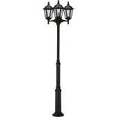 ALBERT LEUCHTEN 3-lamps lantaarnpaal 2099, zwart dimbaar, zwart, Aluminium, Landelijk