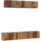vidaXL Tv-meubelset Wandgemonteerd 5 pcs Oud Hout Bewerkt hout