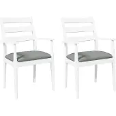 vidaXL Eetkamerstoelen met kussens 2 stuks wit massief hout rubber