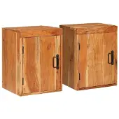 vidaXL Nachtkastje 2 st Bruin 35 x 33 x 48 cm Massief Acaciahout