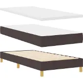 vidaXL Boxspring bed met hoofdeinde Donkerbruin 90 x 190 cm Stof