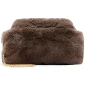 Manfield Grijze clutch van faux fur | Maat Onesize