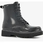 Blue Box lak dames veterboots zwart maat 38