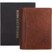 Hide & Stitches Da Vinci Portemonnee - 100% Leer - Bruin