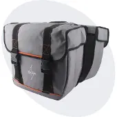 Voltano Dubbele Fietstas Premium Afgeschuind - Grijs - 44 Liter