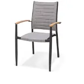 ScanCom Topaz stapelstoel met teakhouten armleuning 4 stuks